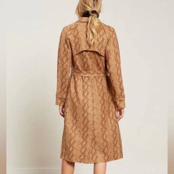 Women's Lucy Paris Chloe Snake Coat Belted Trench Size Medium EUC - Picture 2 of 10
